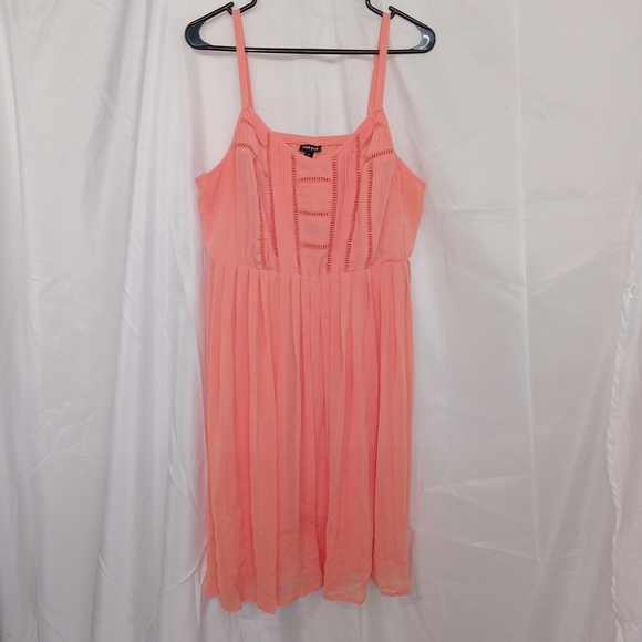 Torrid Peach Coral Chiffon Dress Knee Length Womens Size 1X - Picture 1 of 13